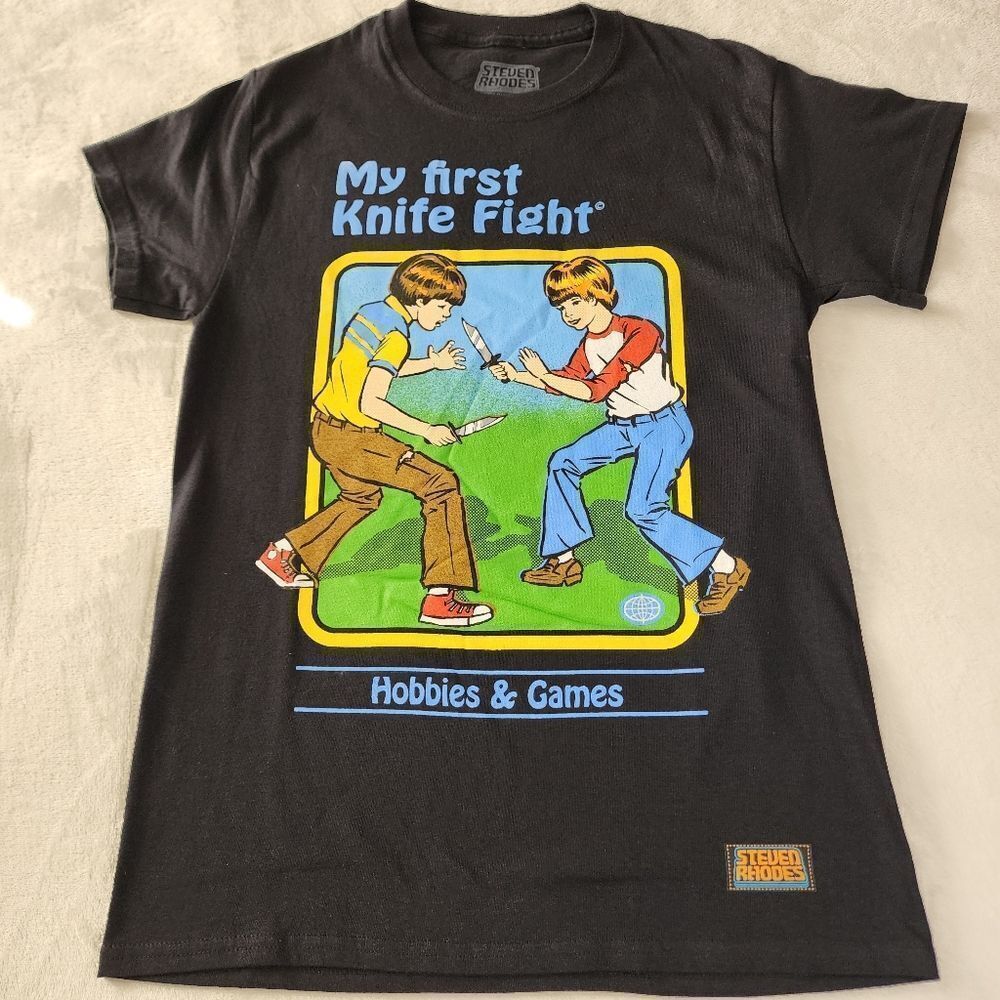 Steven Rhodes My First Knife Fight Black T-shirt With Graphics Size Small